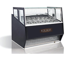 Square glasses for top visibility of gelato