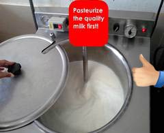 Milk pasteurizer for ice cream