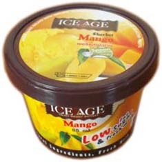 Cup of mango ice cream